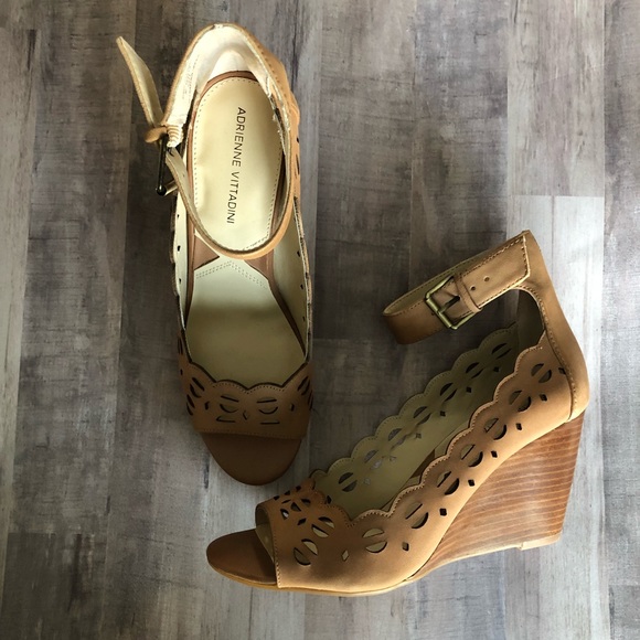 Adrienne Vittadini Shoes - Adrienne Vittadini Cut Out Ankle Strap Wedges